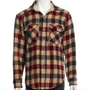 Woolrich | Vintage 70s Men's Wool Plaid Button Up Shirt